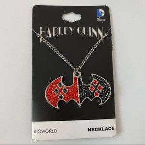 BIOWORLD DC Comics Harley Quinn Batman Bling Logo Necklace